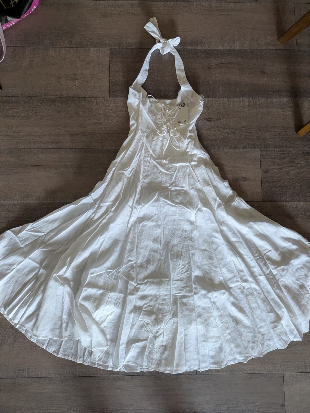 Guizio Leila Halter Dress White